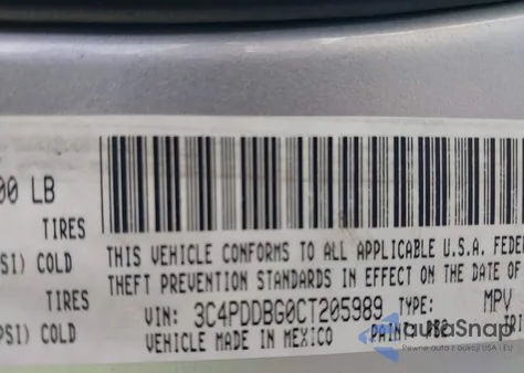 2012 Dodge Journey Sxt from USA, damaged, VIN 3C4PDDBG0CT205989